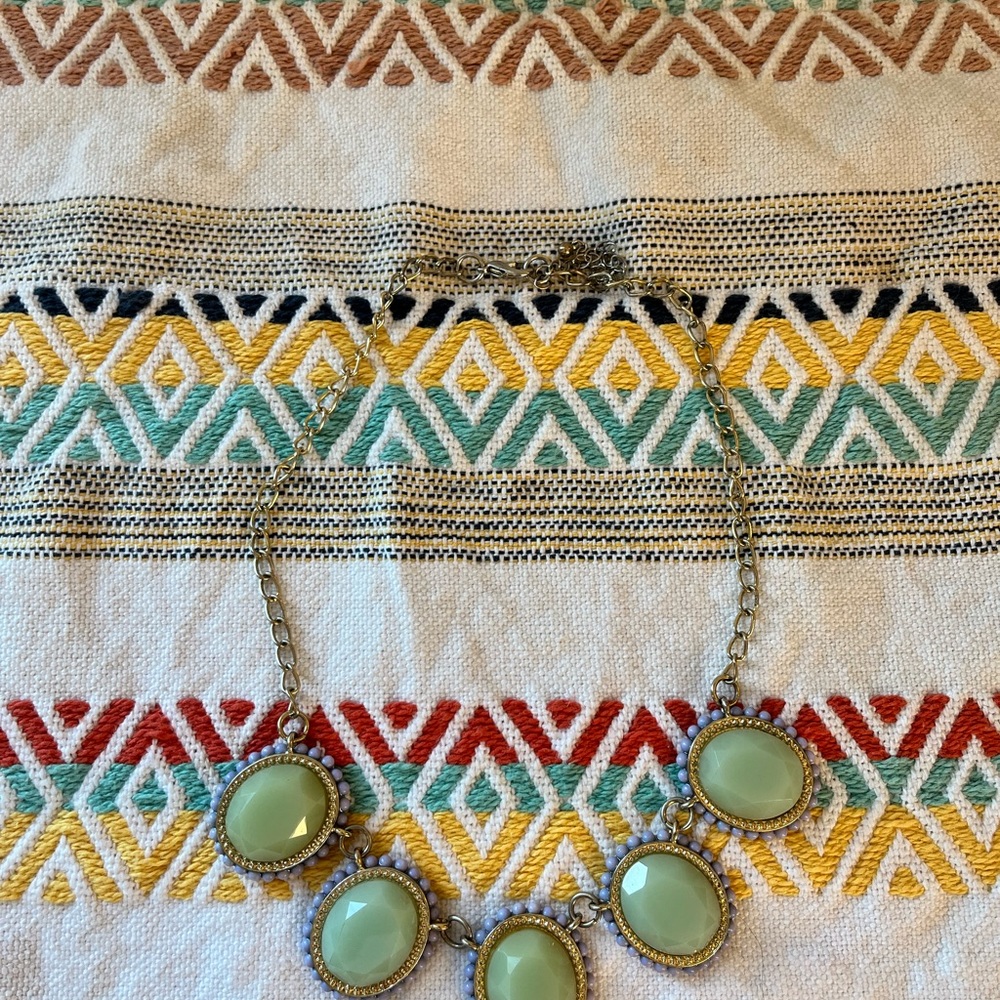Francescas Statement Necklace- turquoise Stones with gold & lavender accents - Picture 5 of 14